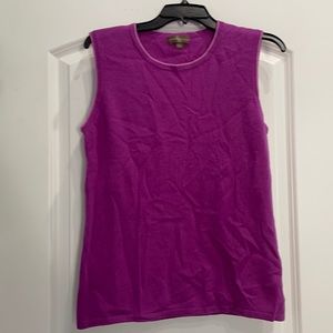 Lauren Hansen purple cashmere sleeveless top L